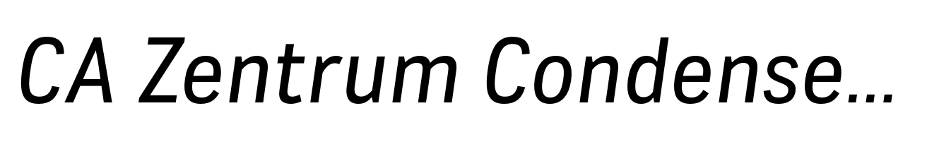 CA Zentrum Condensed Italic